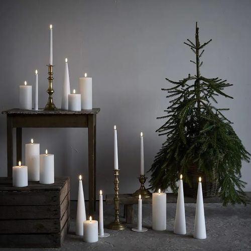 LED 2 stk. Stearinlys Hvide D2,3 x H20 cm