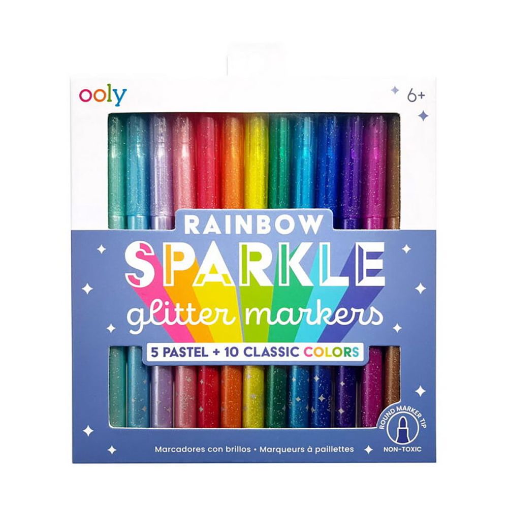 Rainbow glitter tusser 15 stk