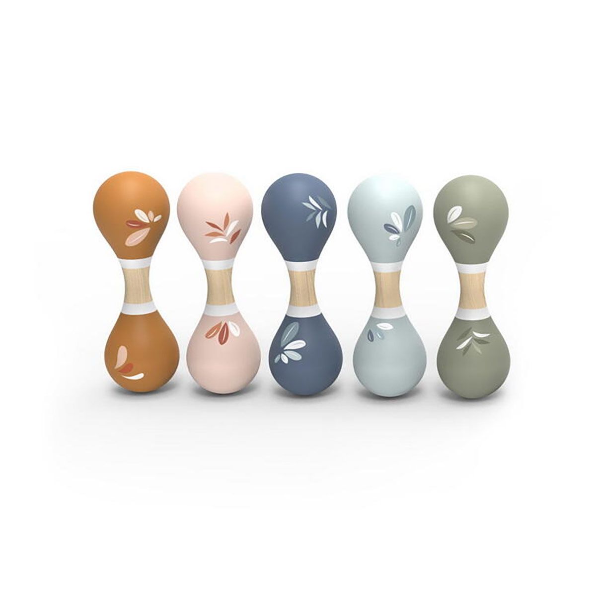 Maracas i træ 1 stk. 5 ass.