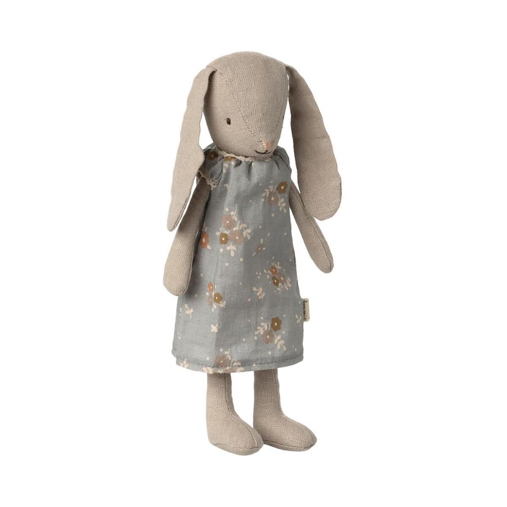 Maileg Bunny size 1 Lys - Blå Kjole