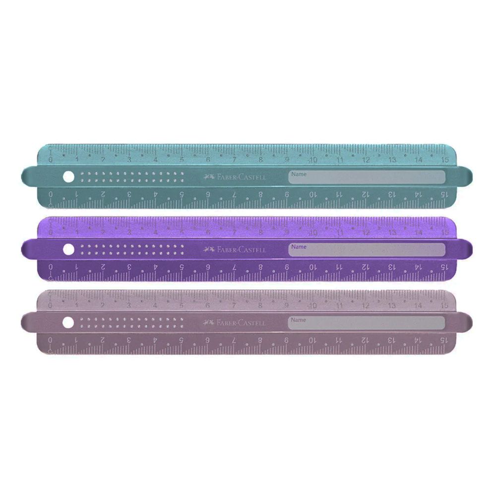 Lineal med glimmer 15 cm 1 stk 3 ass 