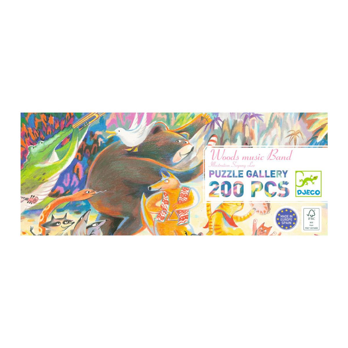 Djeco Puslespil 200 Musik i skoven - Woods music band