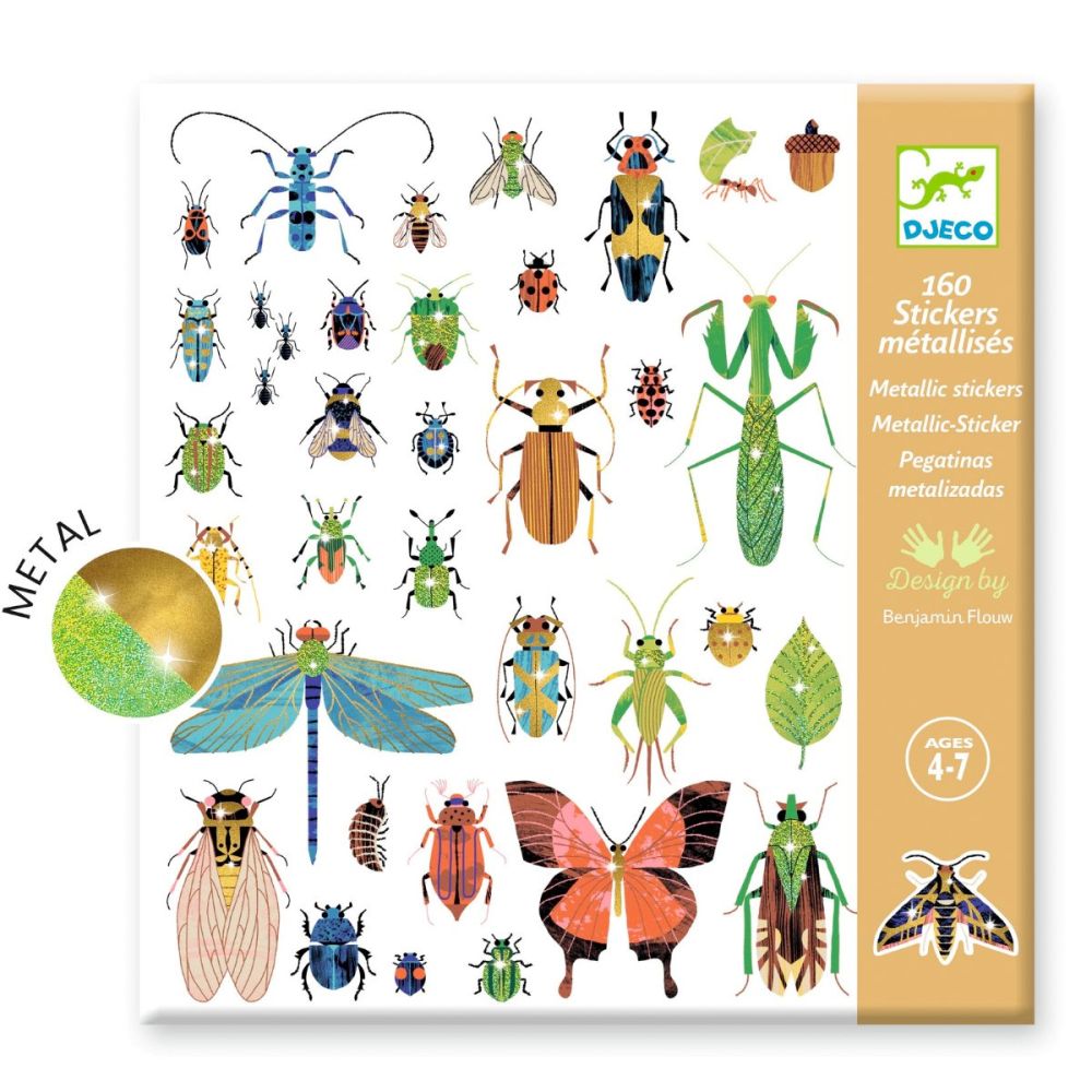 Djeco Klistermærker - Insekter Metallic