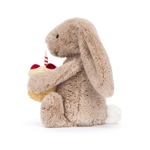 Jellycat Kanin Bashful Beige med lagkage 31 cm