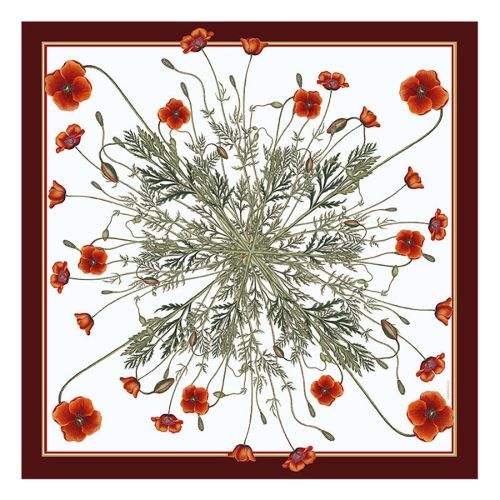 Silketørklæde Poppy 50 x 50