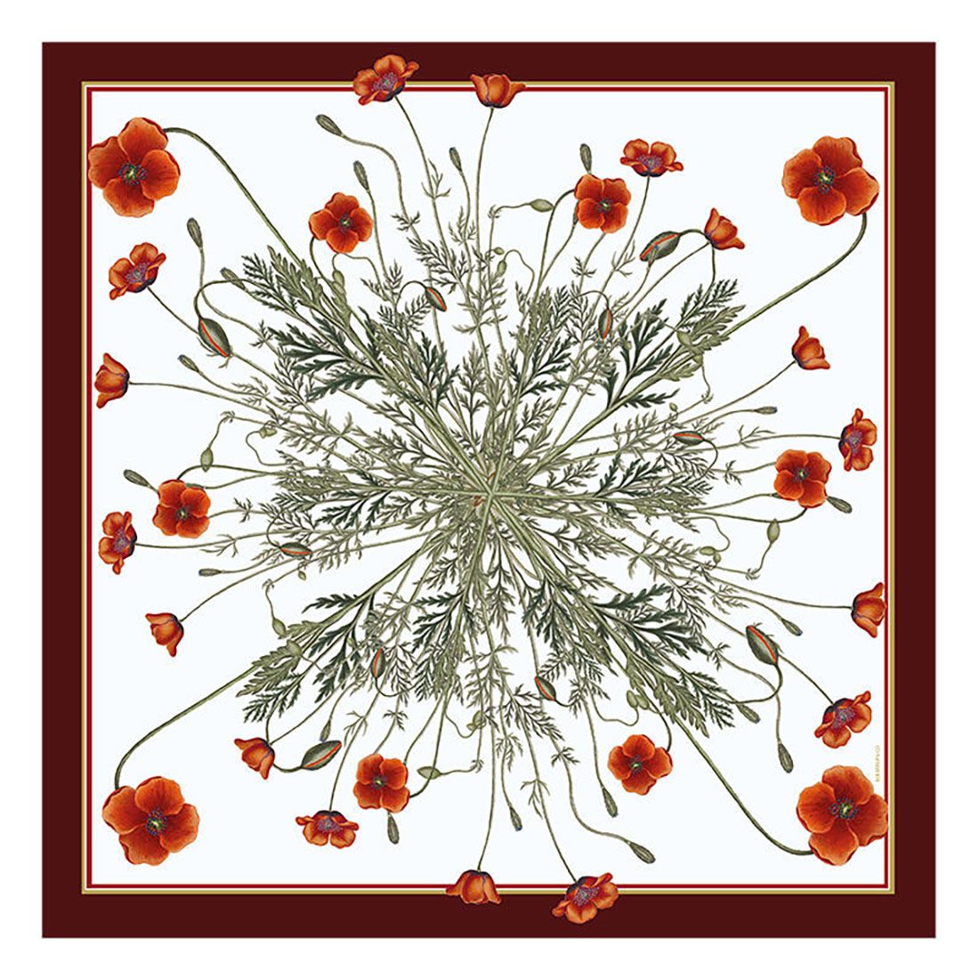 Silketørklæde Poppy 50 x 50