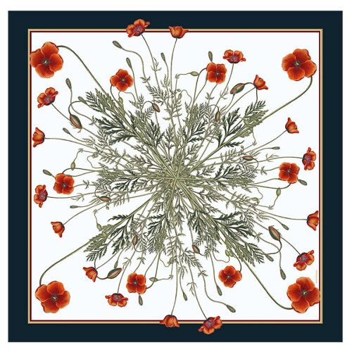 Silketørklæde Poppy 90 x 90