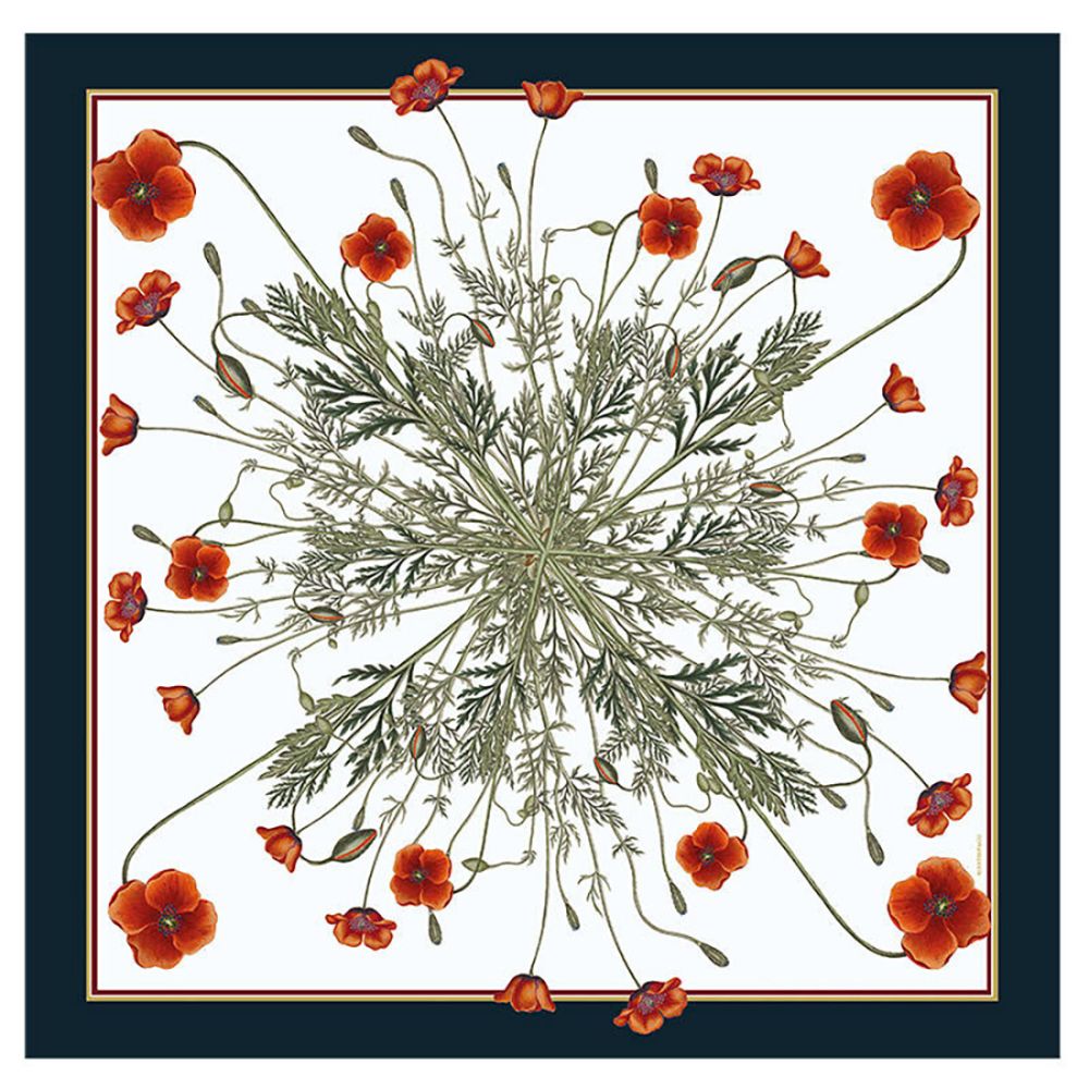 Silketørklæde Poppy 90 x 90