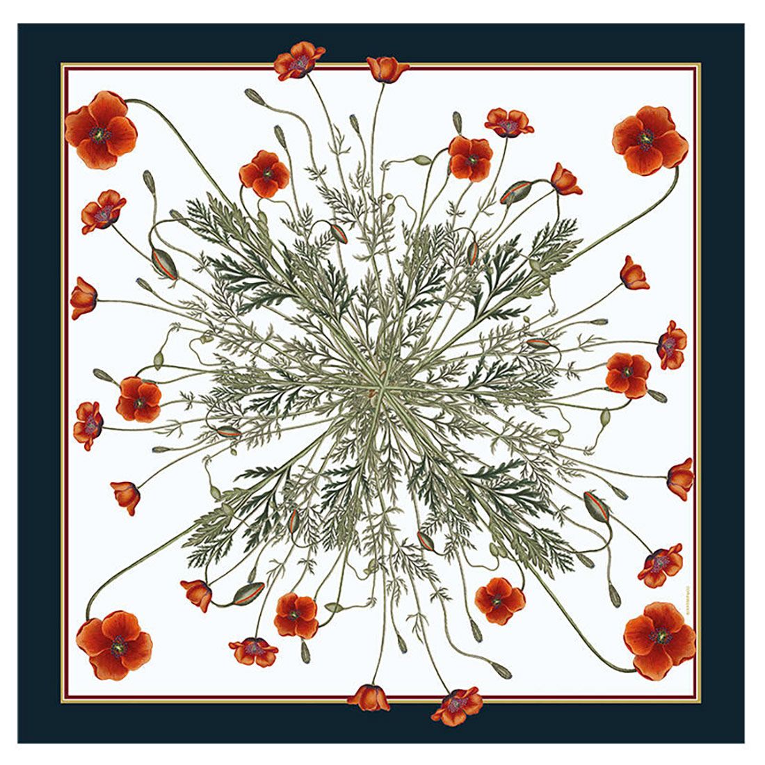 Silketørklæde Poppy 90 x 90