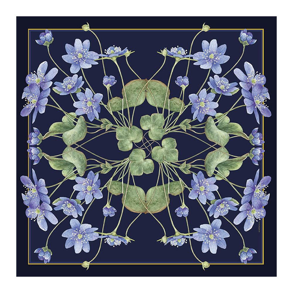 Silketørklæde Blå Anemone 50 x 50