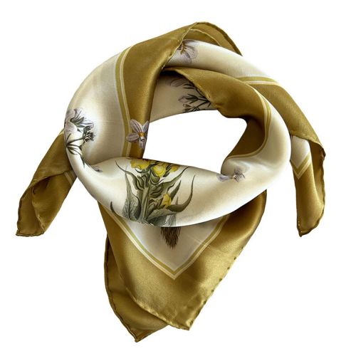 Silketørklæde Flora Danica Yellow 50 x 50