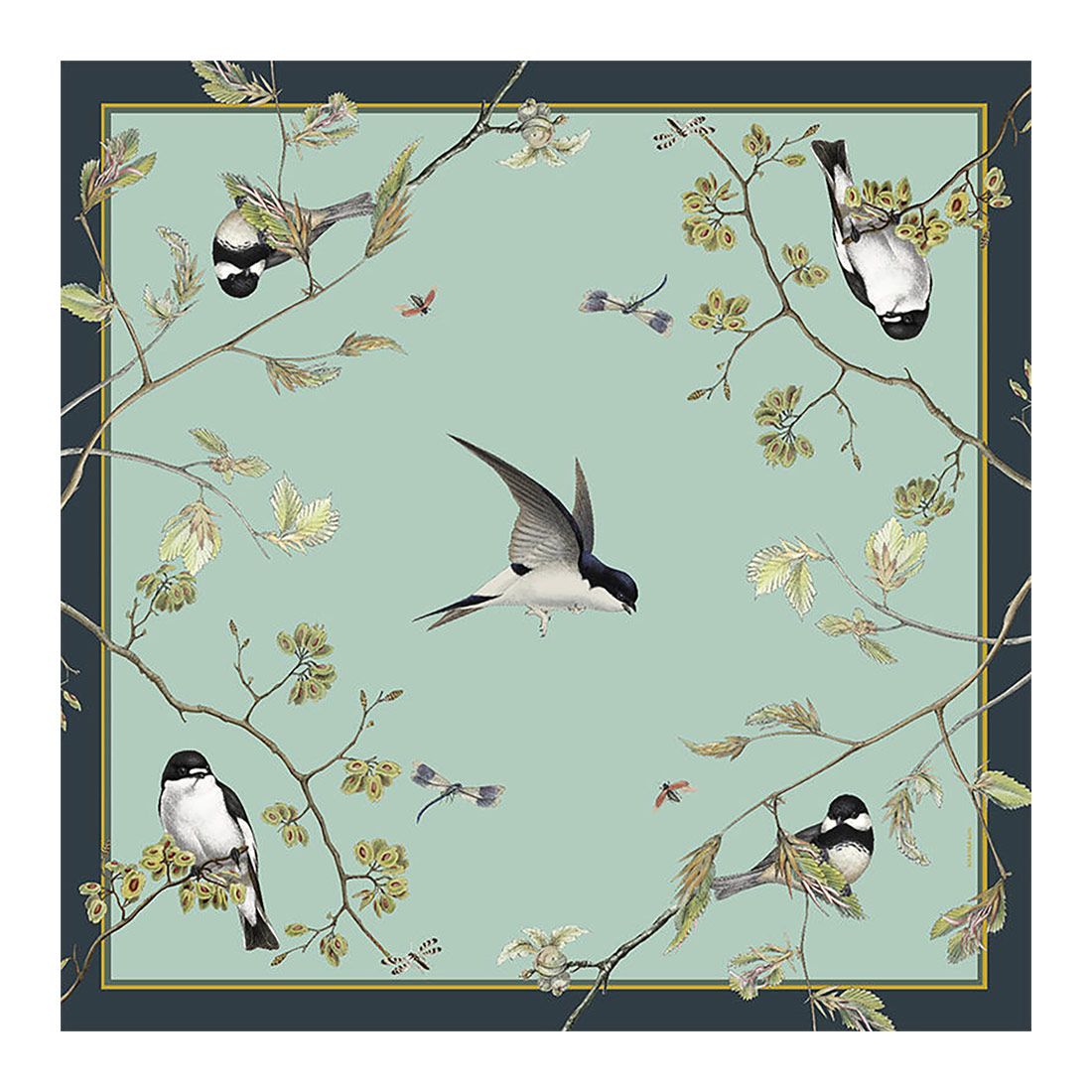 Silketørklæde Garden Birds 50 x 50