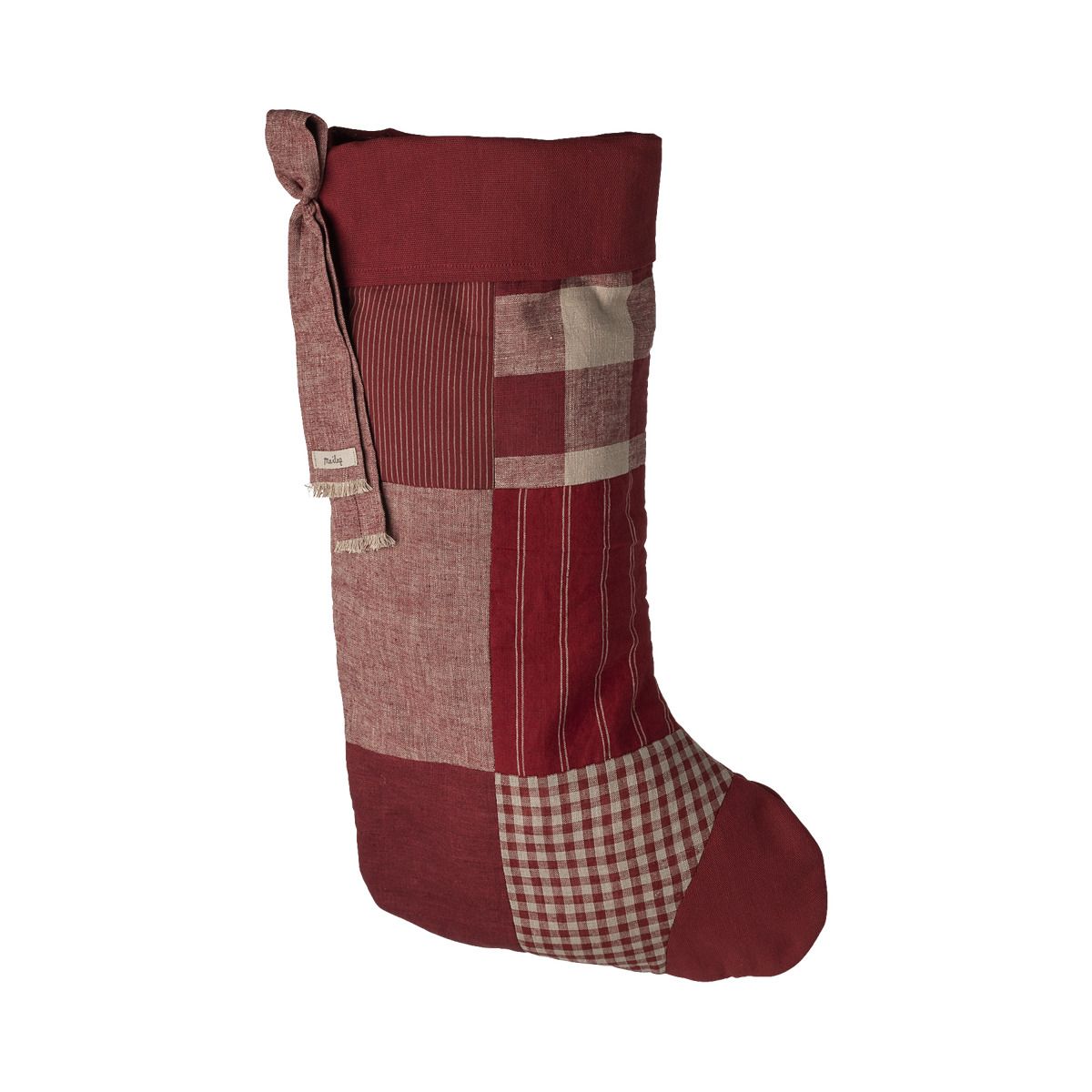Maileg Stor Julestrømpe Patchwork Tern