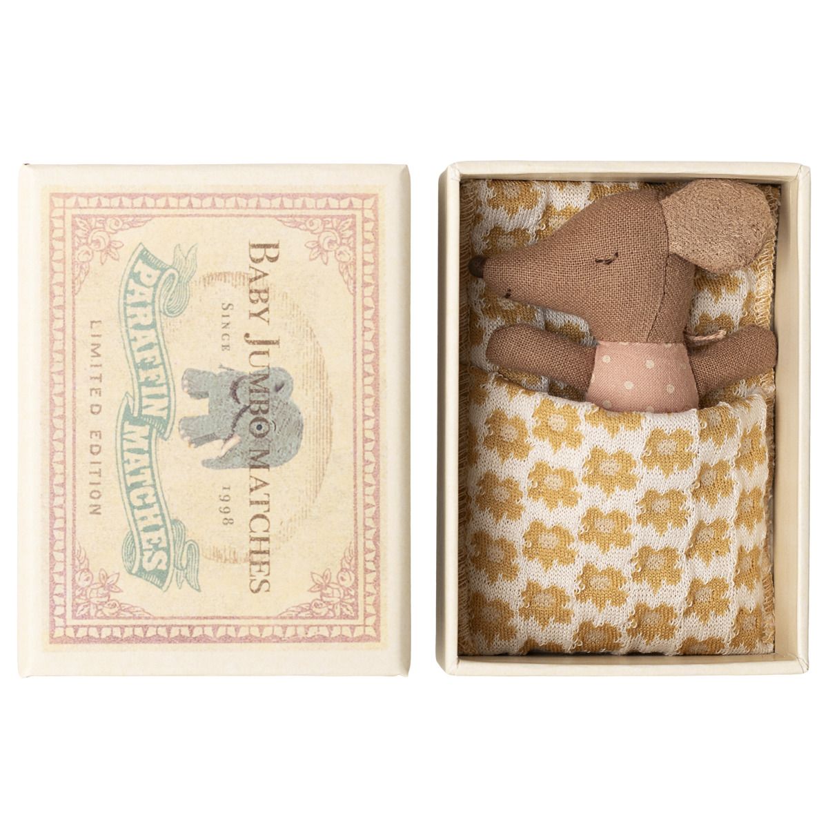 Maileg Sleepy wakey baby mus i æske 2025 - Rosa