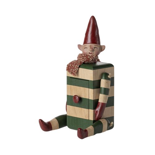 Maileg Nisse Elf med skuffe - Grøn