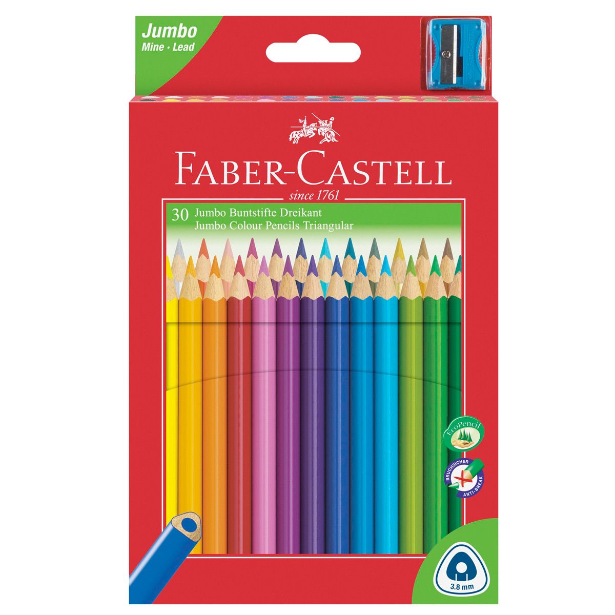 Faber-Castell Jumbo farveblyanter 30 + spidser