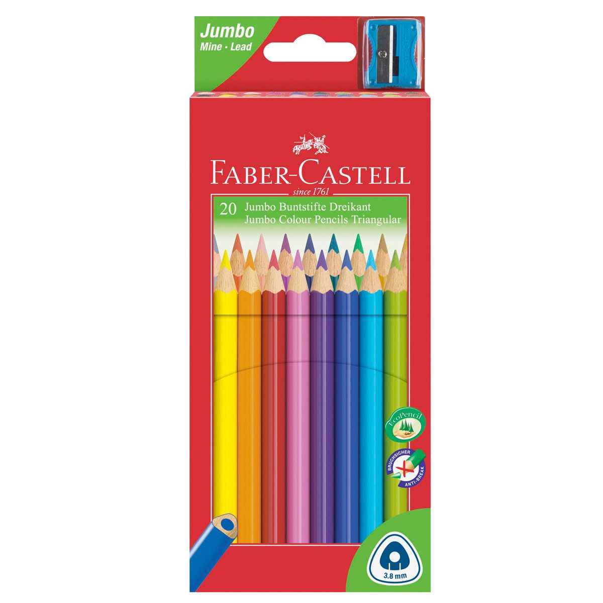 Faber-Castell Jumbo farveblyanter 20 + spidser