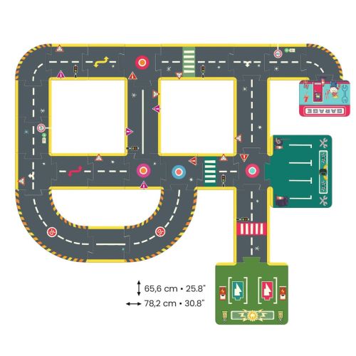 Djeco Crazy Motors Vejpuslespil 26 brikker