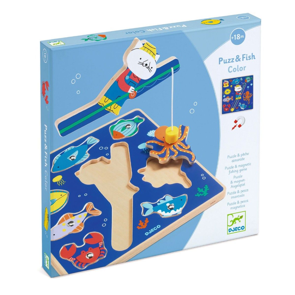 Djeco Puslespil Fiskespil i træ 18m+