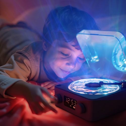 Magic Wave Natlampe med 4 funktioner Lilla