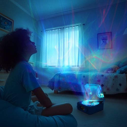 Magic Wave Natlampe med 4 funktioner Blå