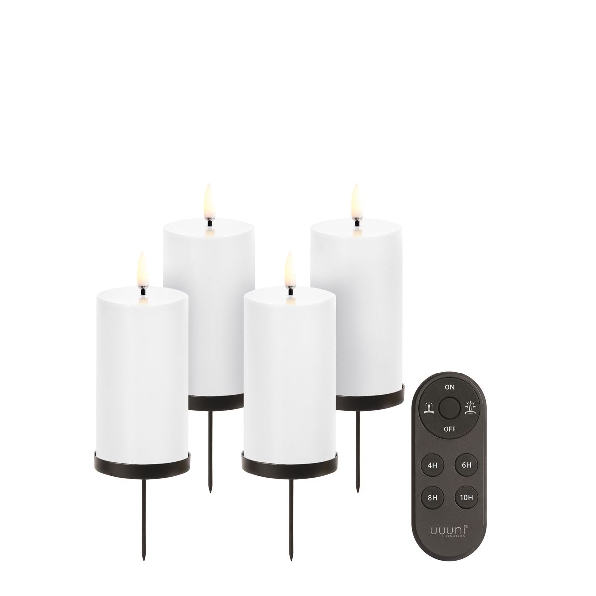 Gaveæske 4 stk. LED stearinlys Nordic white med tilbehør