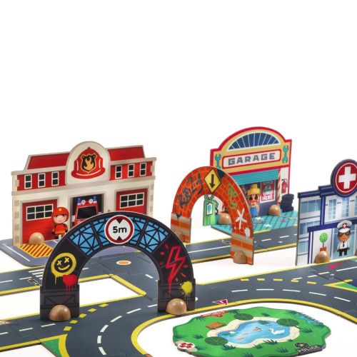 Djeco Crazy Motors Puzzl'up Vejpuslespil 34 brikker