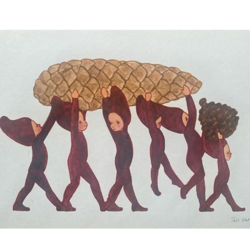 Nisser med grankogle klippeark