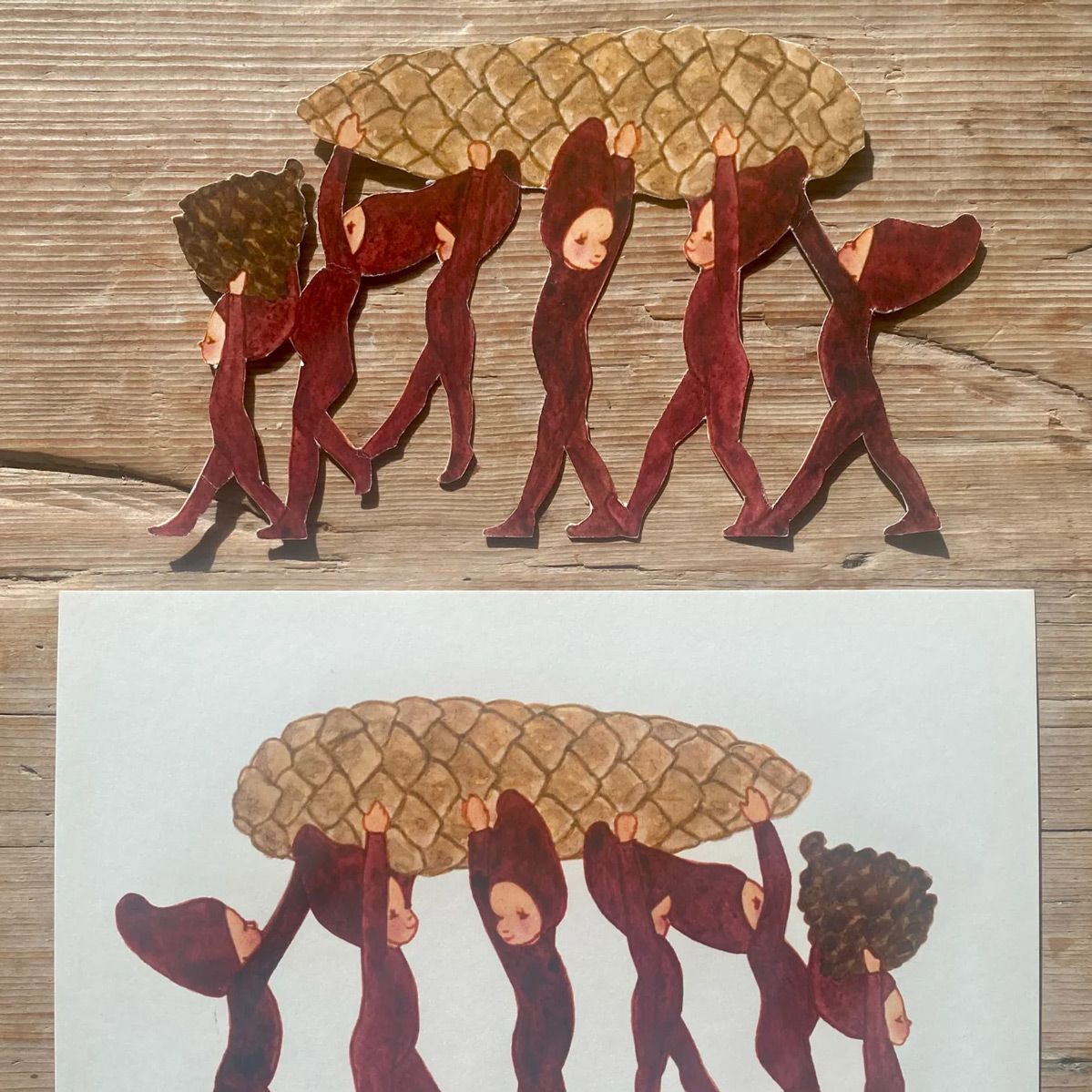 Nisser med grankogle klippeark