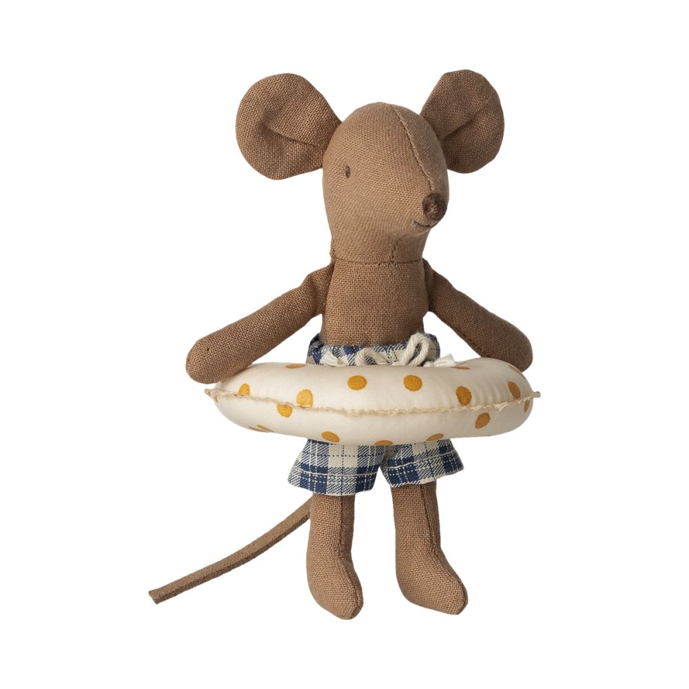  Maileg Strandmus Lillebror med badering Gule prikker (17-6103-00) 