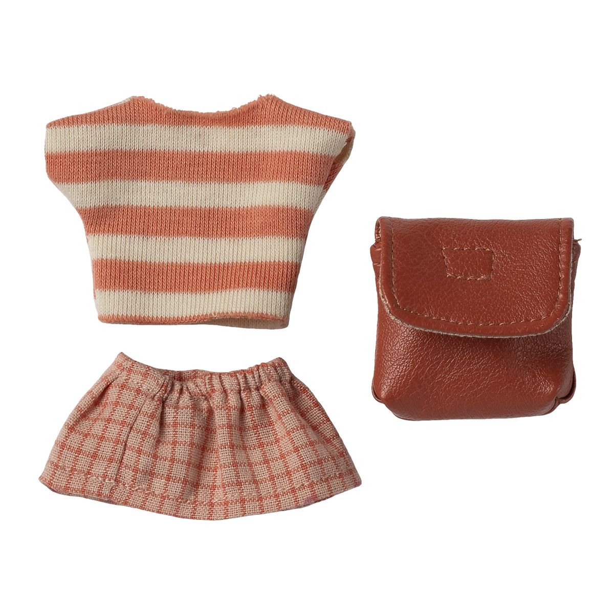 Maileg Tøj og taske Storesøster mus i Koral