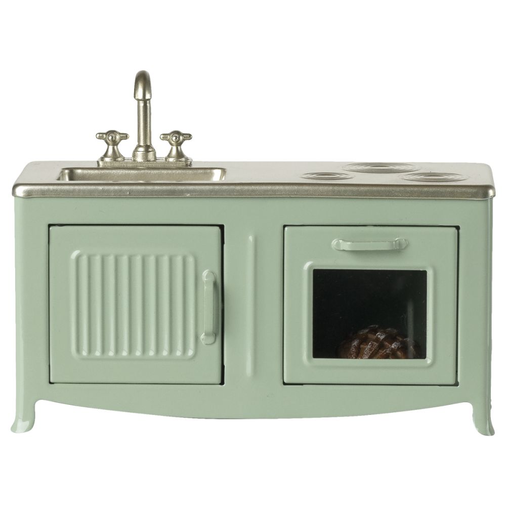 Maileg Micro Køkken i metal til mus Mint