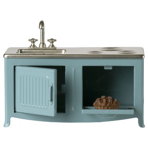 Maileg Micro Køkken i metal til mus Blå