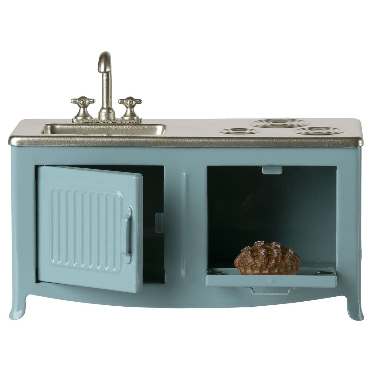 Maileg Micro Køkken i metal til mus Blå