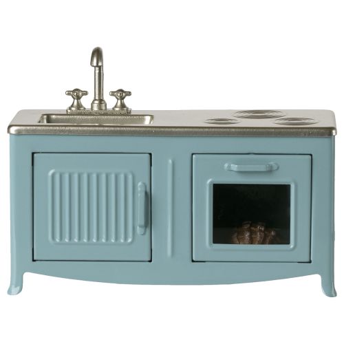 Maileg Micro Køkken i metal til mus Blå