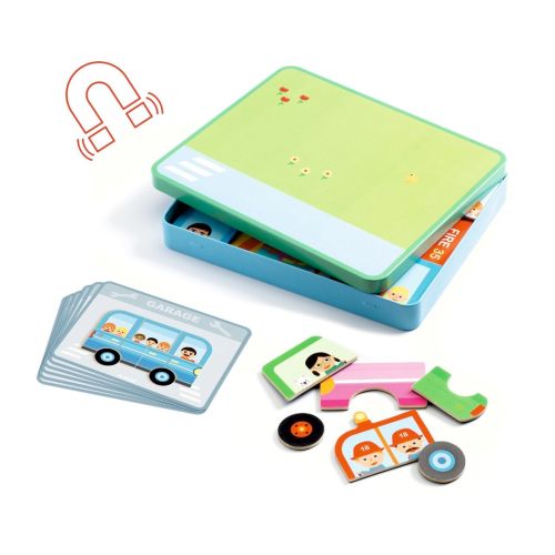 Djeco Inzebox Magnetisk leg med køretøjer
