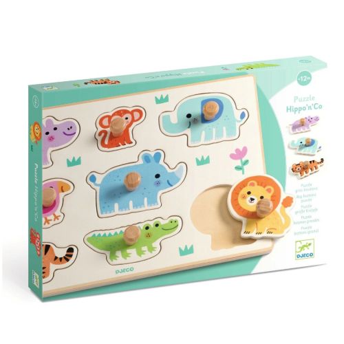 Djeco Knoppuslespil med dyr 12m+