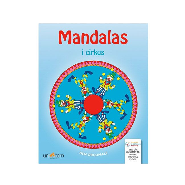Støt de danske hospitals klovne ved køb af Mandalas malebog i cirkus se Olisan.dk
