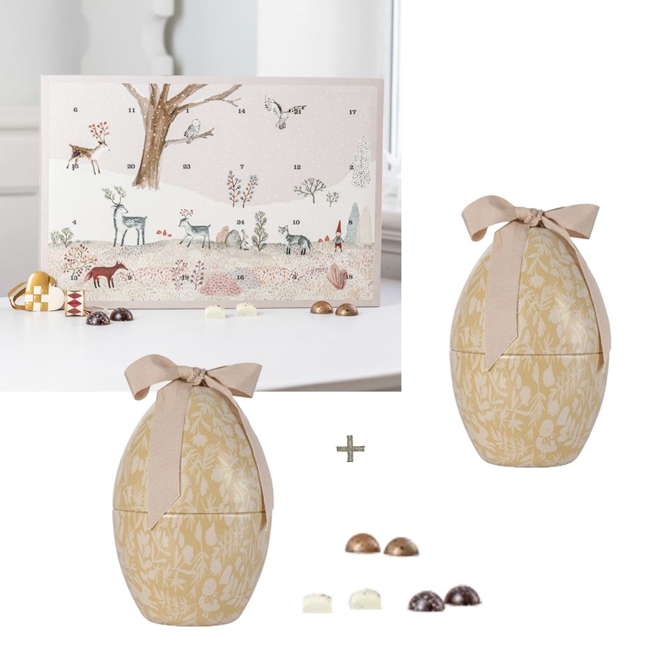 Maileg Chokolade kalender inkl. 4 metal ophæng + 2 store påskeæg
