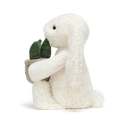 Jellycat Kanin Bashful Creme med plante 31 cm