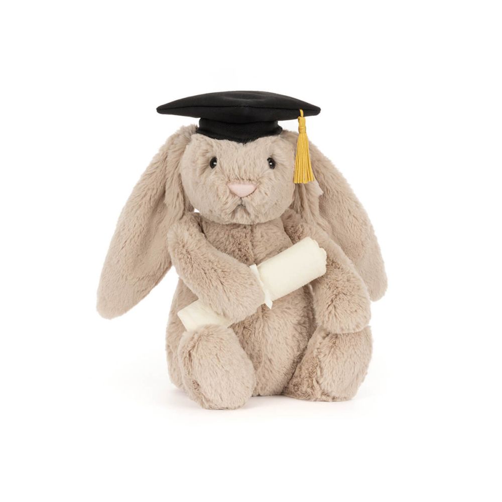 Jellycat Kanin Bashful Beige med Graduations hat 31 cm