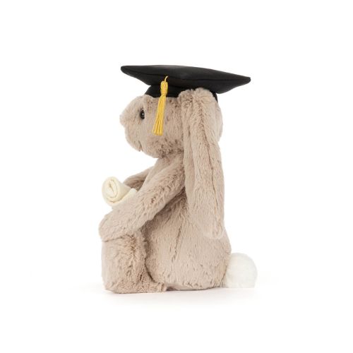 Jellycat Kanin Bashful Beige med Graduations hat 31 cm