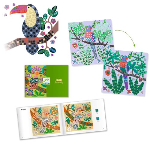 Djeco Mosaik Kreativsæt Trætoppe junglens fugle