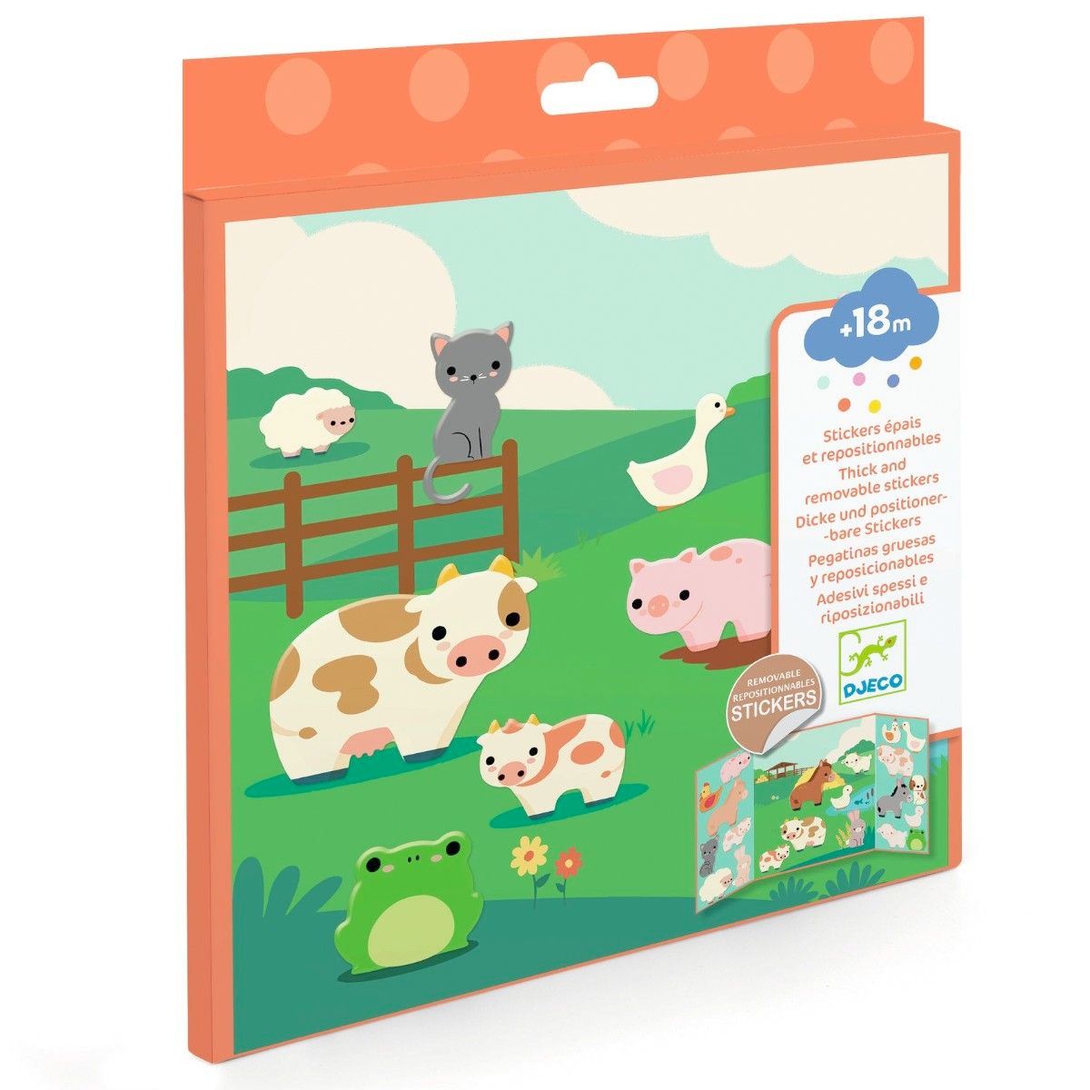  Djeco flytbare Stickers - Bondegården (3354651) 