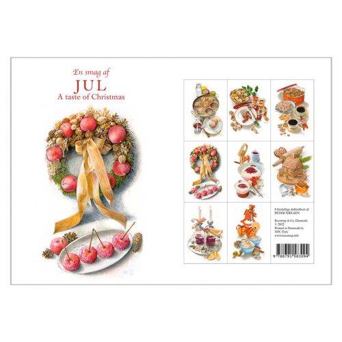 Julekort i mappe smag af jul med opskrifter Olisan.dk