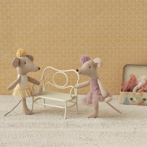 Maileg Ballerina mus Lillesøster Råhvid