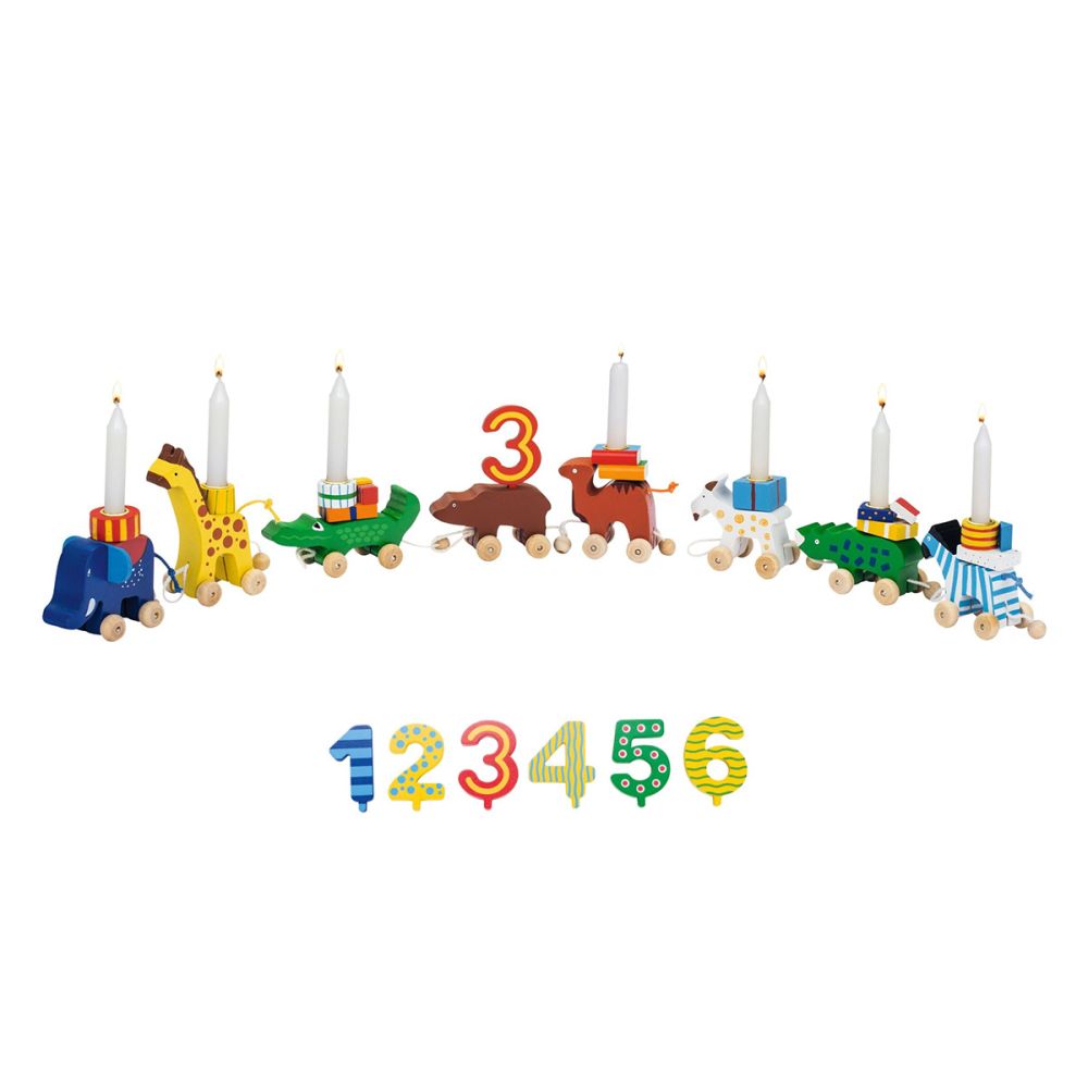 Goki Fødselsdagsoptog med dyr i træ