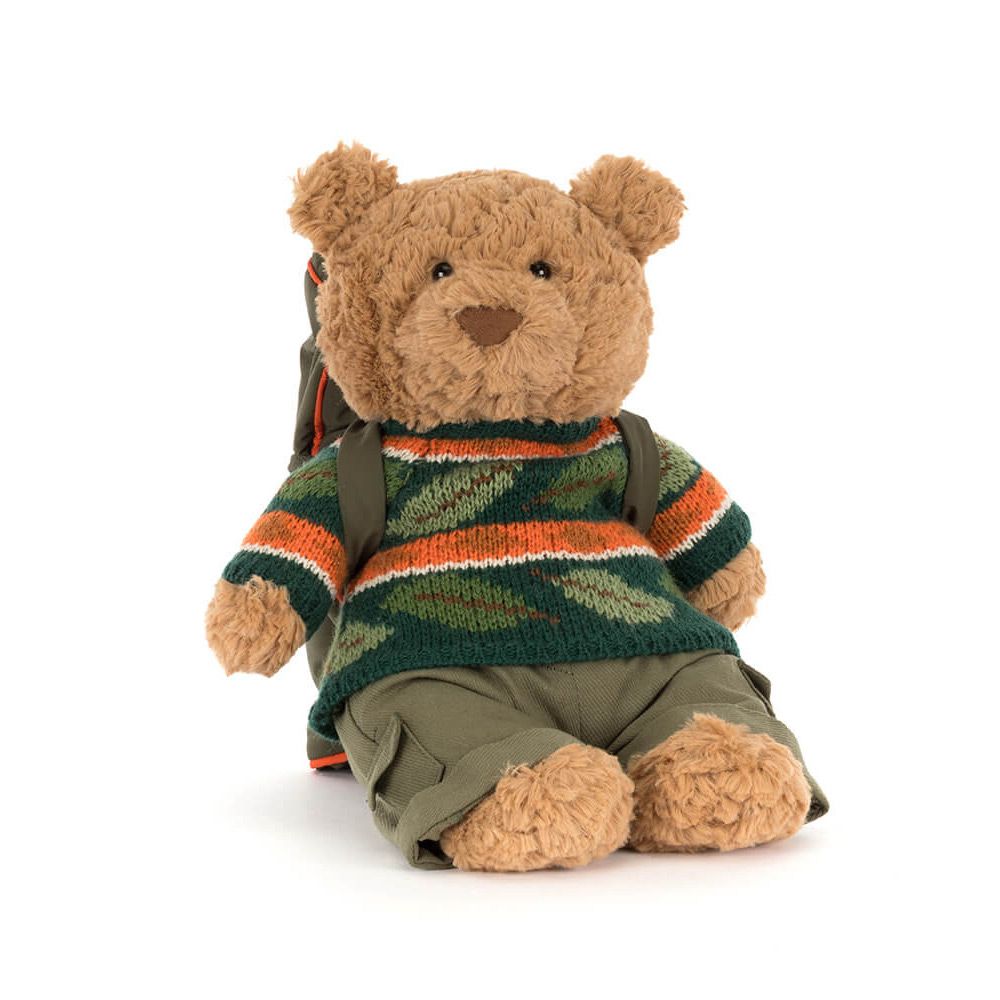 Jellycat Bartholomew Hiking Bjørn med sovepose