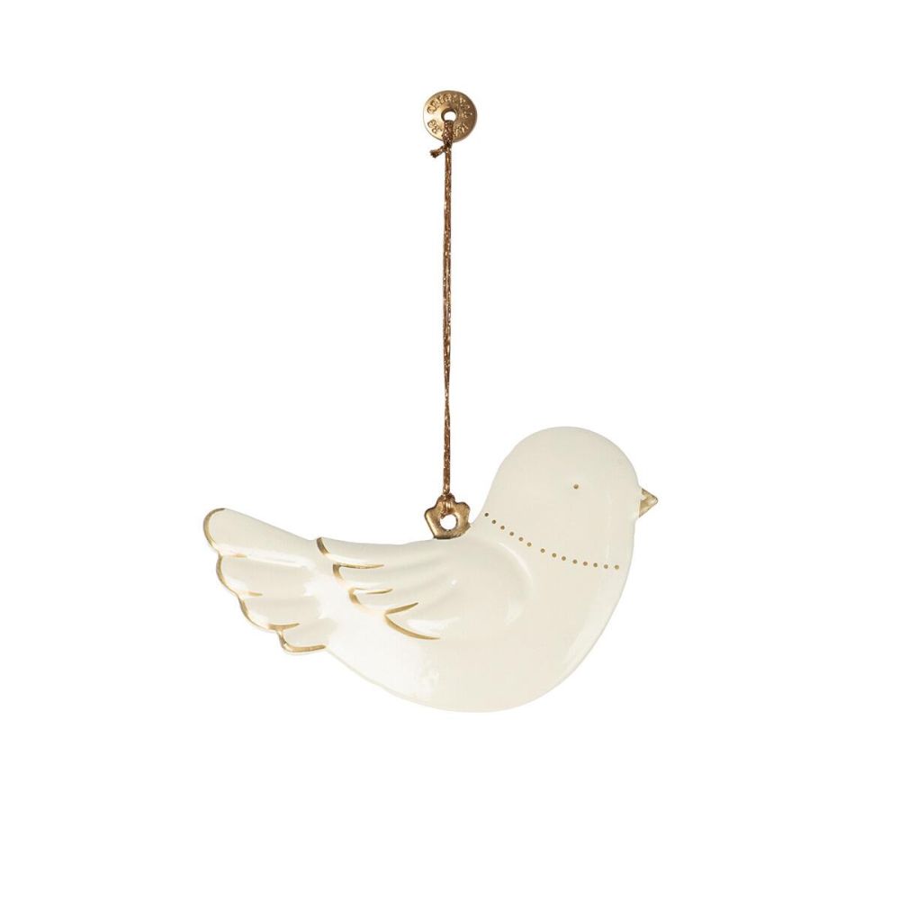 Maileg Metalophæng Fugl 2026 - Creme/Guld (14-6512-00) 