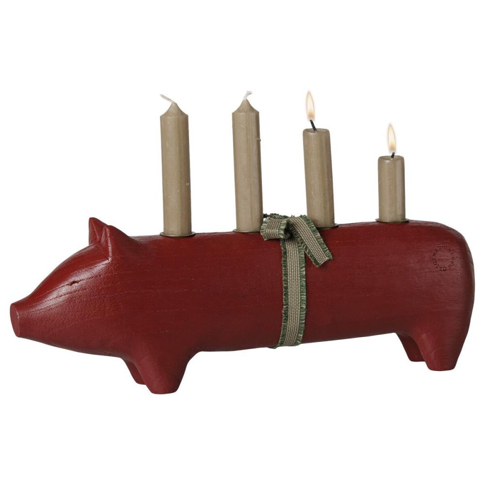  Maileg Adventsstage Gris i træ 2026 - Rød (14-6803-00) 
